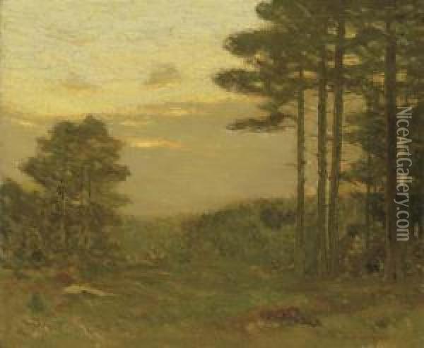 Pine Trees At Dusk Oil Painting - Charles Warren Eaton