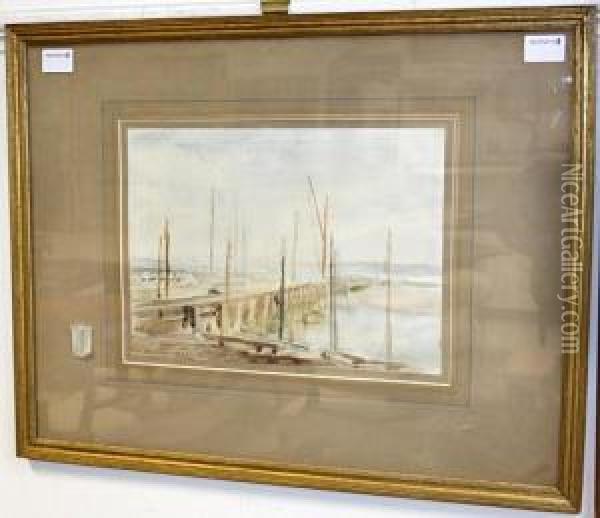 Boatbuilder's Yard, Southampton Oil Painting - Philip Wilson Steer
