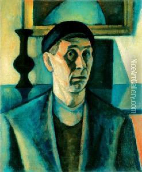 Self-portrait In The Studio Oil Painting - Dezso Czigany