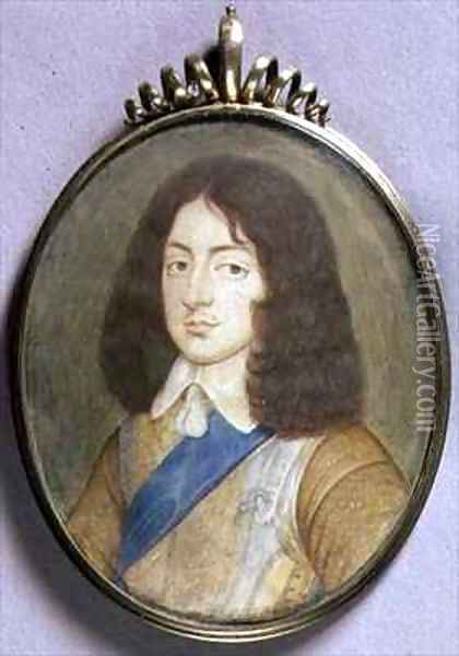 Portrait Miniature of Charles II 1630-85 Oil Painting - David Des Granges