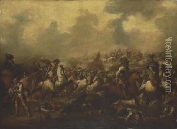 A Cavalry Skirmish Oil Painting - Antonio Maria Marini