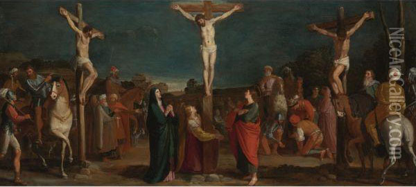 Crucifixion With Thieves Oil Painting - Bartolomeo Carducci