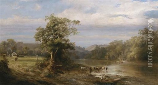 Rural Life In The Goulburn Valley Oil Painting - John Ford Paterson