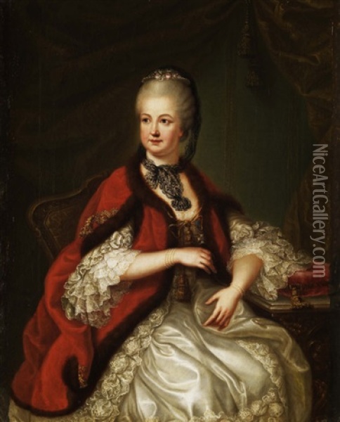 Portraitbildnis Der Marie Elisabeth Auguste, Kurfurstin Von Bayern, Geborene Prinzessin Von Pfalz-sulzbach Oil Painting - Johann Christian Brand