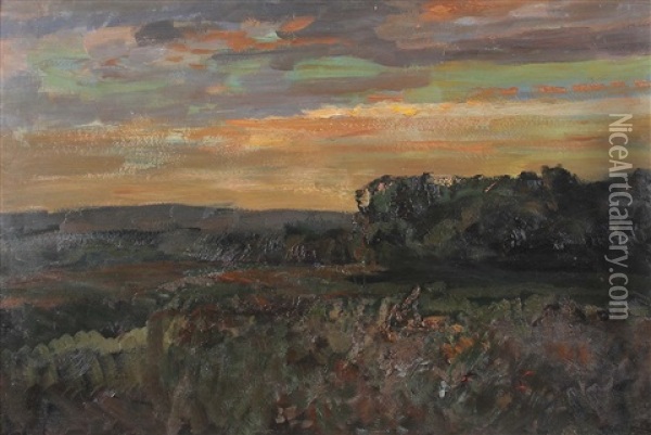 Landschaft Bei Weilimdorf Oil Painting - Otto Reiniger