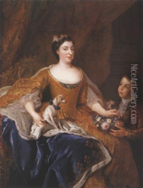 Portrait De Auguste-marie-jeanne De Baden-baden, Duchesse D'orleans Oil Painting - Alexis-Simon Belle
