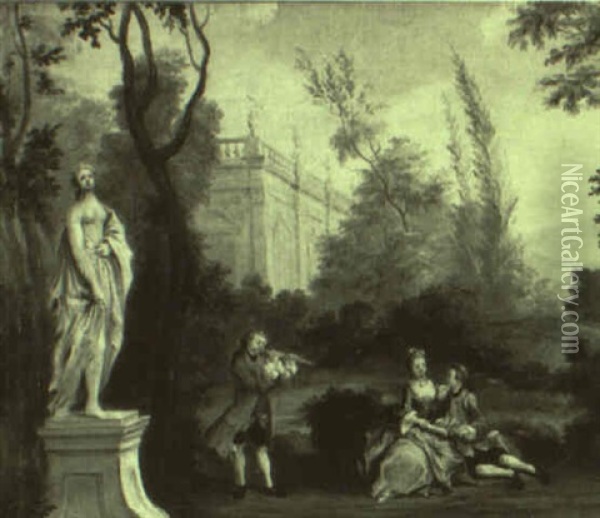 Rinaldo And Armida In Her Garden Oil Painting - Jean-Baptiste Pater