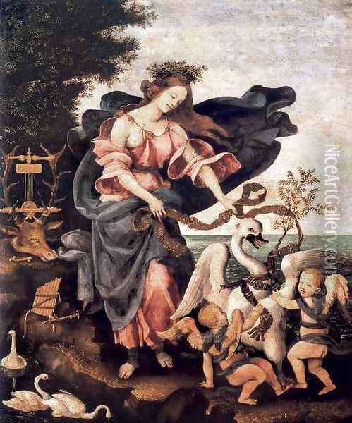 Allegory of Music or Erato c. 1500 Oil Painting - Filippino Lippi