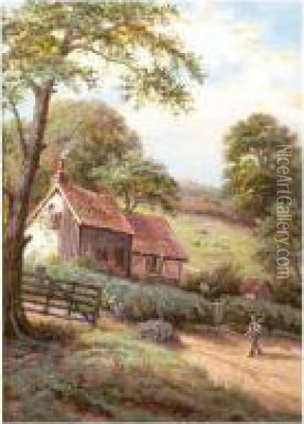 Happy Homes, Rettendon & Purley, Essex Oil Painting - Edgar Longstaffe