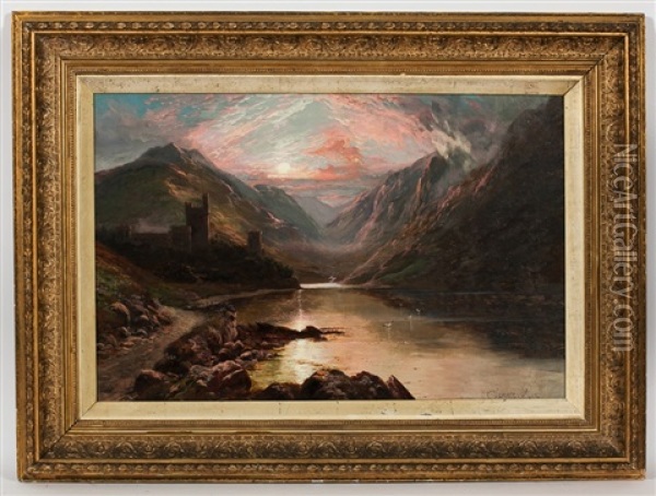 Lough Veagh And Glenveagh Castle, Letterkenny, County Donegal Oil Painting - Clarence Henry Roe
