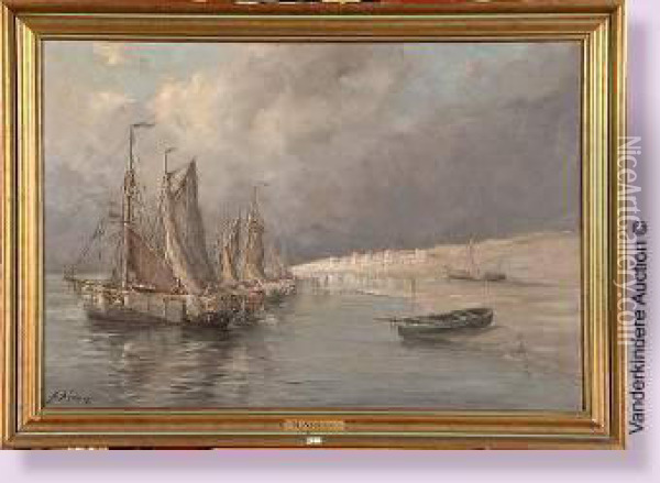 Bateaux De Peche En Bord De Mer Oil Painting - Henri Arden