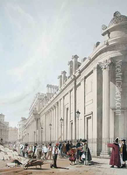 The Bank of England looking towards the Mansion House, 1842 Oil Painting - Thomas Shotter Boys