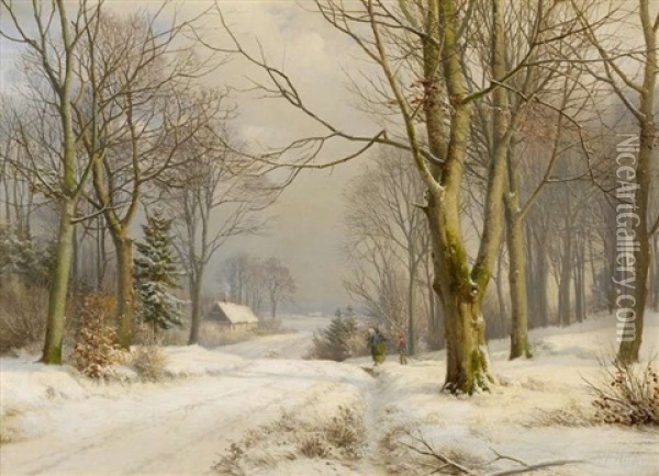 Winterwald Oil Painting - Anders Andersen-Lundby