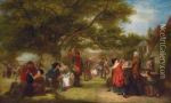 An English Merrymaking A Hundred Years Ago Oil Painting - William Powell Frith