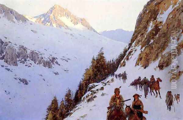 The Trail Over the Pass Oil Painting - Henry Farny
