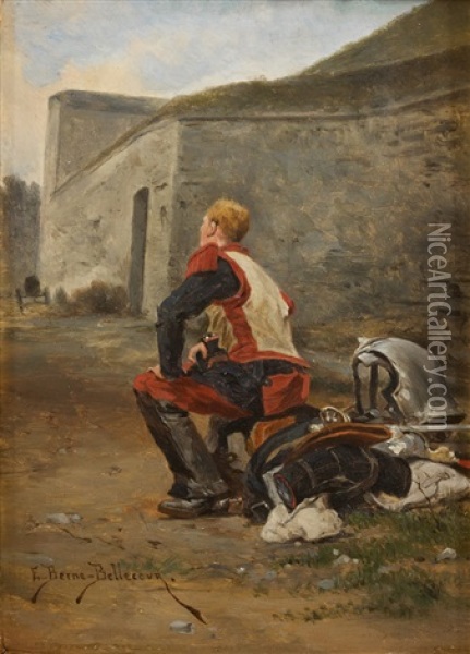 Militaire Oil Painting - Etienne Prosper Berne-Bellecour