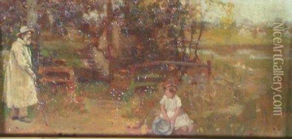 Grandfather's Playmate Oil Painting - John Lochhead