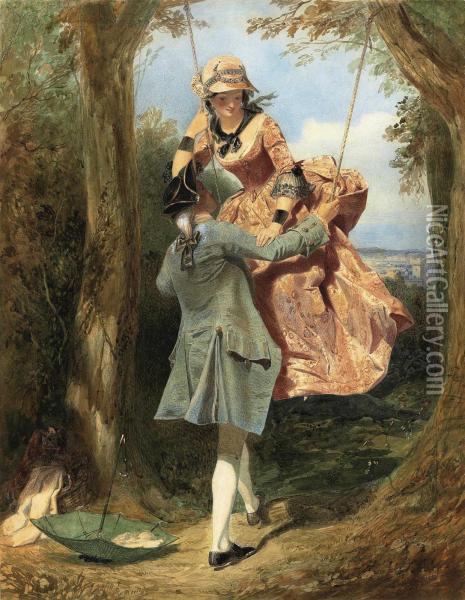 The Swing Oil Painting - Edward Henry Corbould