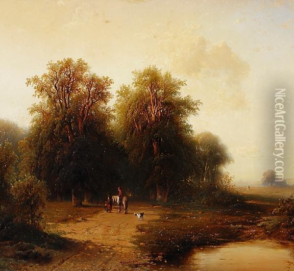 Landscape Outside Arnhem Oil Painting - Frederik Hendrik Hendriks