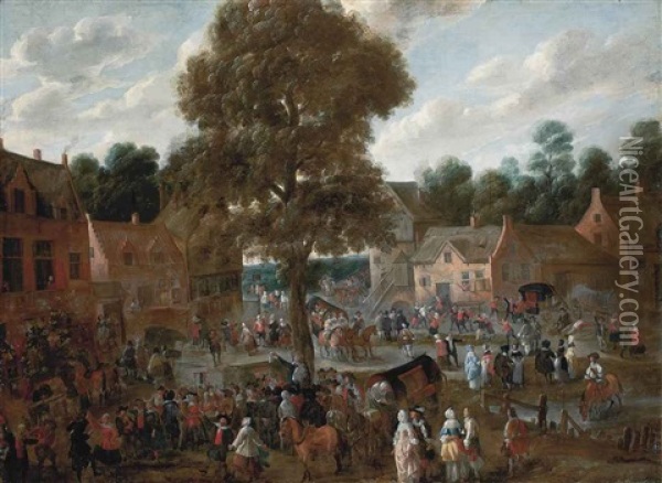 A Village Kermesse Oil Painting - Jan Peter van Bredael the Elder