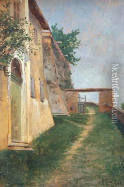 La Strada Di Casa Simondetti A Cavoretto Oil Painting - Alberto Rossi