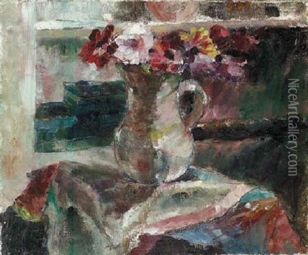 Flowers In A Jug Oil Painting - Roderic O'Conor
