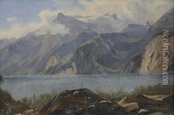 Mountain Landscape Oil Painting - Josef Brunner