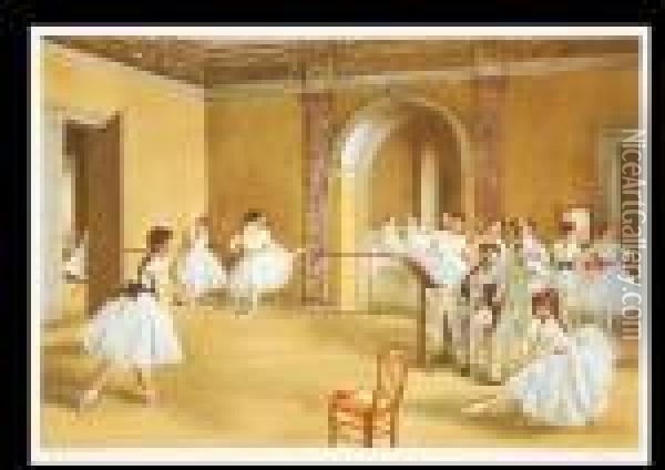 Rehearse (estamp) Oil Painting - Edgar Degas