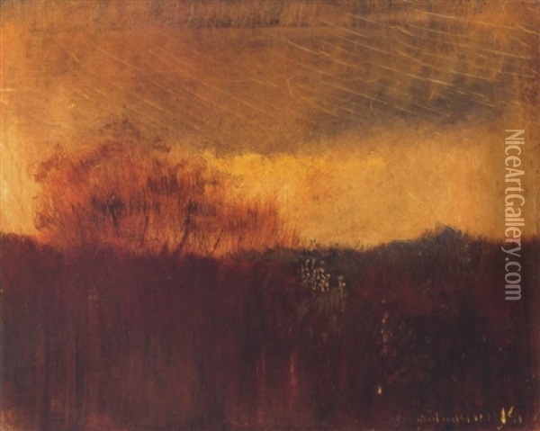 Oszi Alkony (autumn Twilight) Oil Painting - Laszlo Mednyanszky