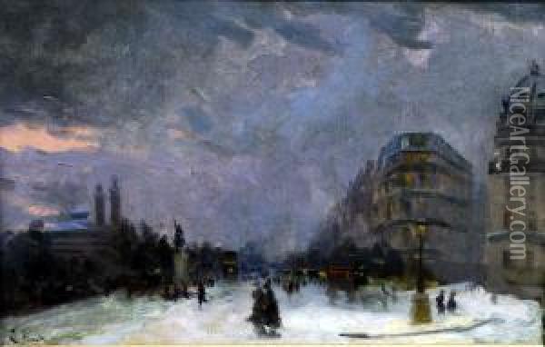 Vue De Paris Oil Painting - Lucien Frank