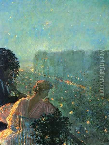 Summer Evening, Paris Oil Painting - Frederick Childe Hassam