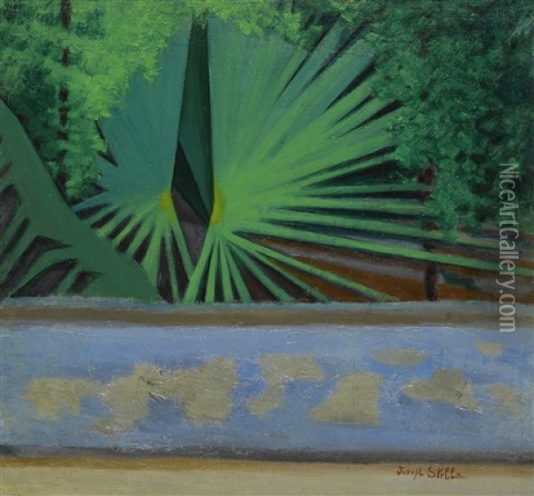 Green Palms Oil Painting - Joseph Stella