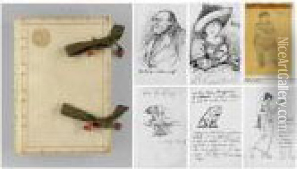 A Series Of Highly Amusing 
Illustrated Autograph Letters By Burne-jones To Helen Mary Gaskell, 
Bound As A Volume For Helen Mary Gaskell By Stella Cobden-sanderson At 
The Doves Bindery Oil Painting - Sir Edward Coley Burne-Jones