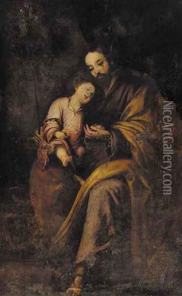 Saint Joseph and the Christ Child 3 Oil Painting - Bartolome Esteban Murillo