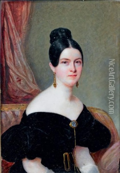 Portrait De Femme Oil Painting - Savinien Edme Dubourjal