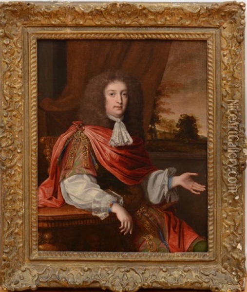 Portrait Of Duke Of Marlborough Oil Painting - Maria Verelst