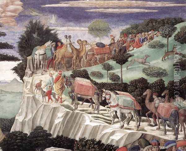 Procession of the Oldest King (detail 8) 1459-60 Oil Painting - Benozzo di Lese di Sandro Gozzoli
