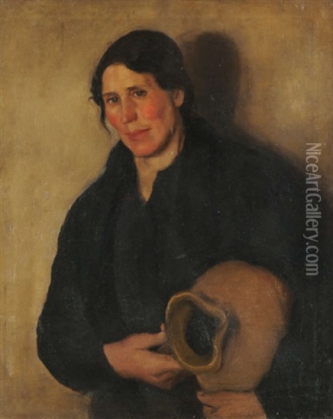Aran Woman With Jug Oil Painting - Michael Augustin Power O'Malley