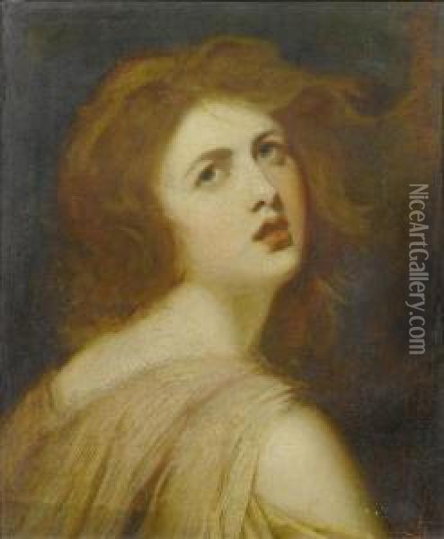 A Study Of Emma, Lady Hamilton, As Miranda Oil Painting - George Romney