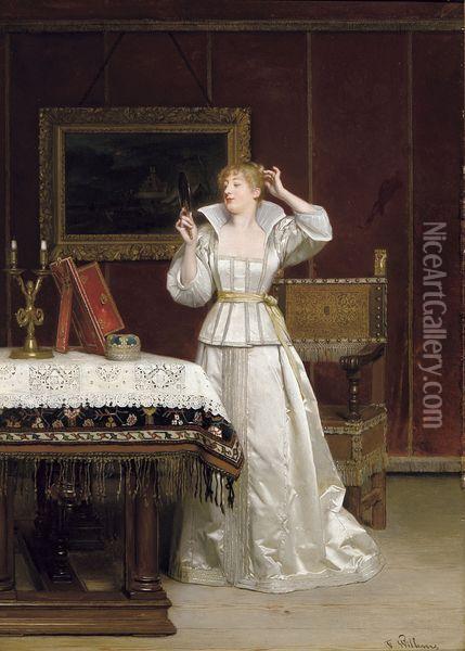 Femme Au Miroir Oil Painting - Florent Willems