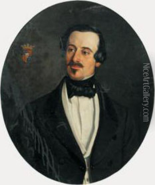 Portrait En Buste Du Marquis Alfredd'argence Oil Painting - Jules Richomme