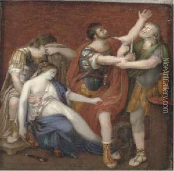 The Rape Of Lucretia Oil Painting - Jacques Louis David