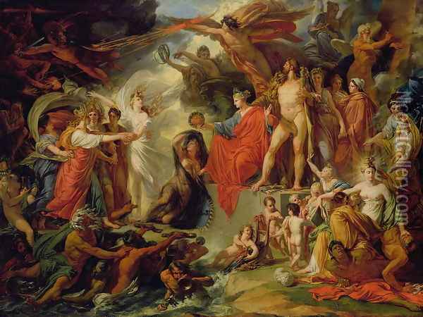 The Triumph of Civilization, c.1794-98 Oil Painting - Jacques Reattu