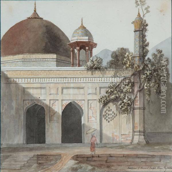 Mausoleum Of Nawaub Asoph Khan Rajemahel Oil Painting - Troels Lund