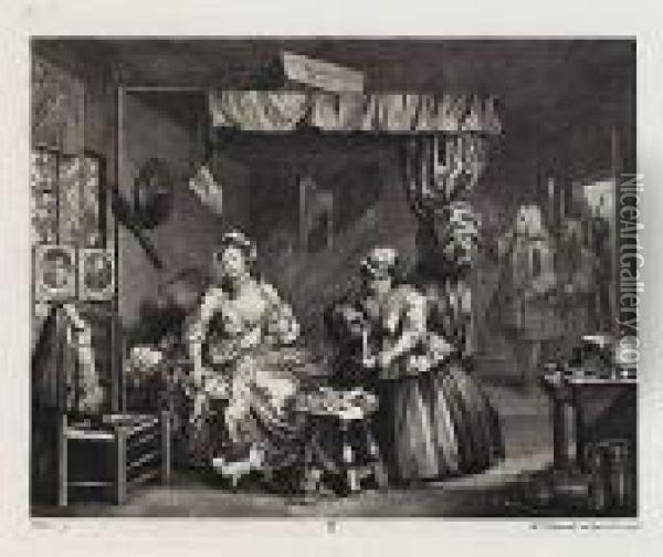'a Harlott's Progress' (la Carriere D'une Prostituee) Oil Painting - William Hogarth