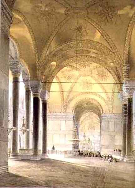 Haghia Sophia plate 7 entrance to the nave Oil Painting - Gaspard Fossati
