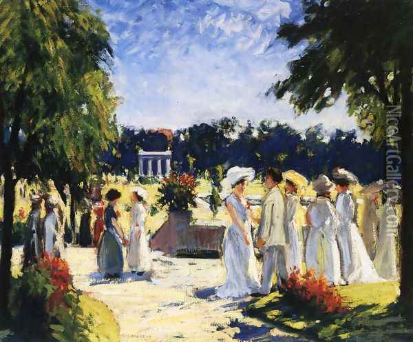 The Lawn Party Oil Painting - August Frederick Lundberg
