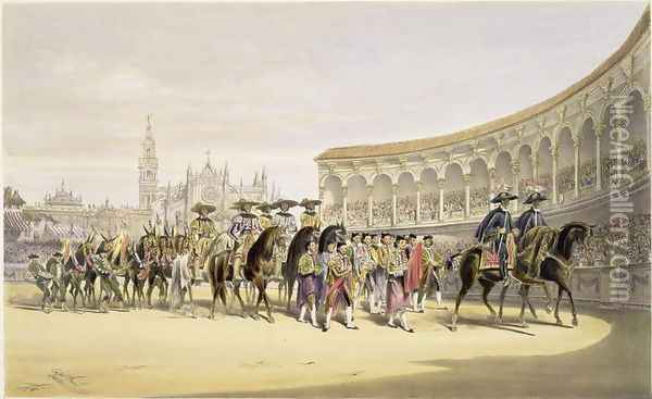 Entry of the Toreros in Procession, 1865 Oil Painting - William Henry Lake Price