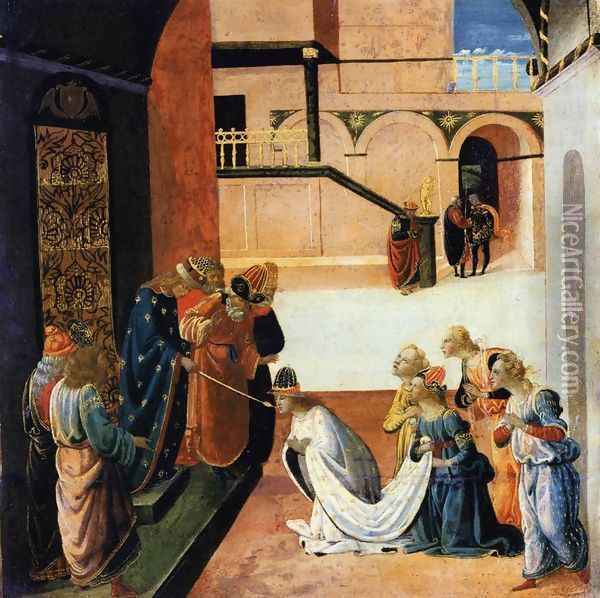 Esther before Ahasuerus Oil Painting - Jacopo Del Sellaio