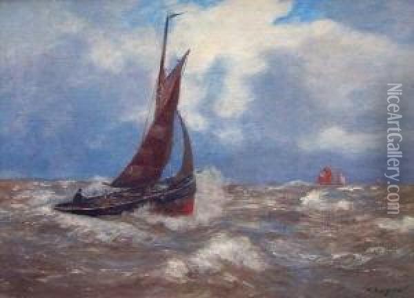 Segelboote Auf See Oil Painting - Alexander Essfeld